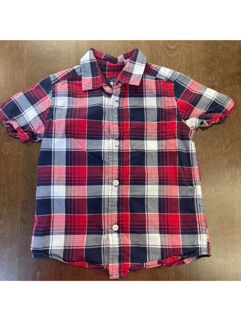 The Children's Place Button Up Shirt Lot Boys Size 4T 100% Cotton Short Sleeve